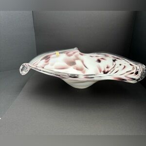 Murano Glass MA VI Cristallerie Italy Fruit Bowl Glass Art Decor
